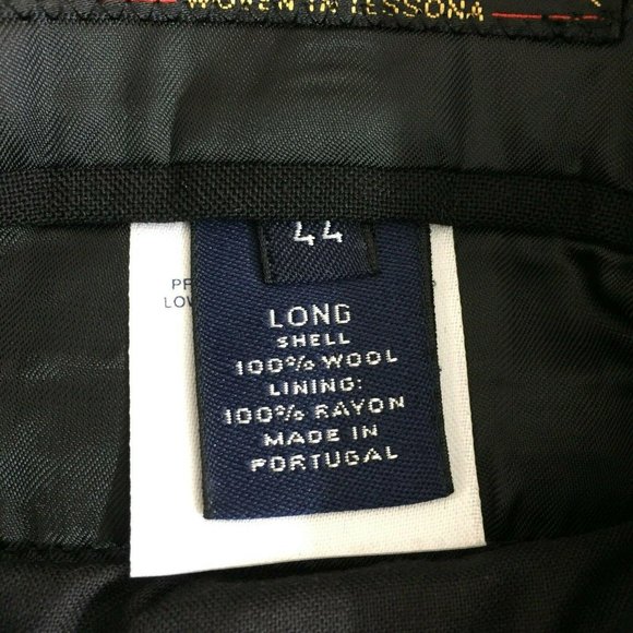 Lands End Suit Jacket Blazer Sports Coat Mens 44L Black 2 Button Single Vent - Picture 5 of 12